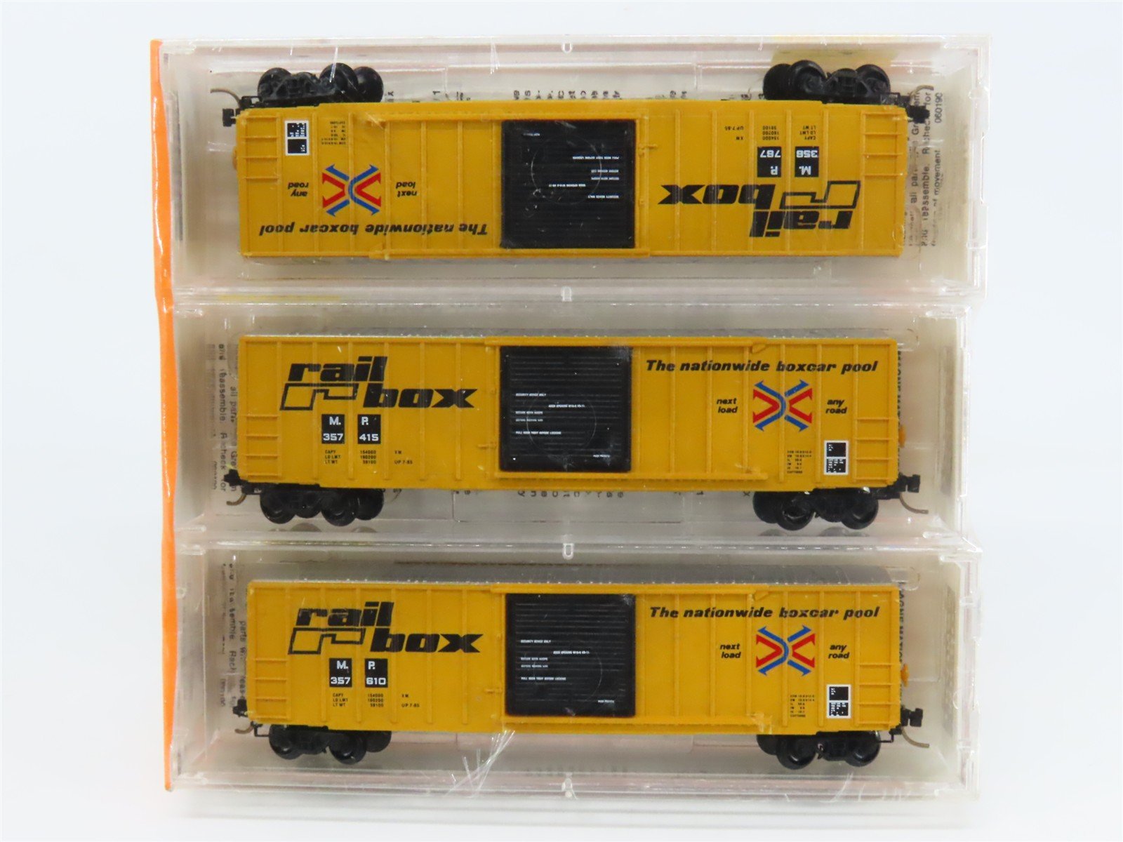 N Micro-Trains MTL 25502 MP Missouri Pacific Railbox 50' Box Cars 3-Pack Sealed