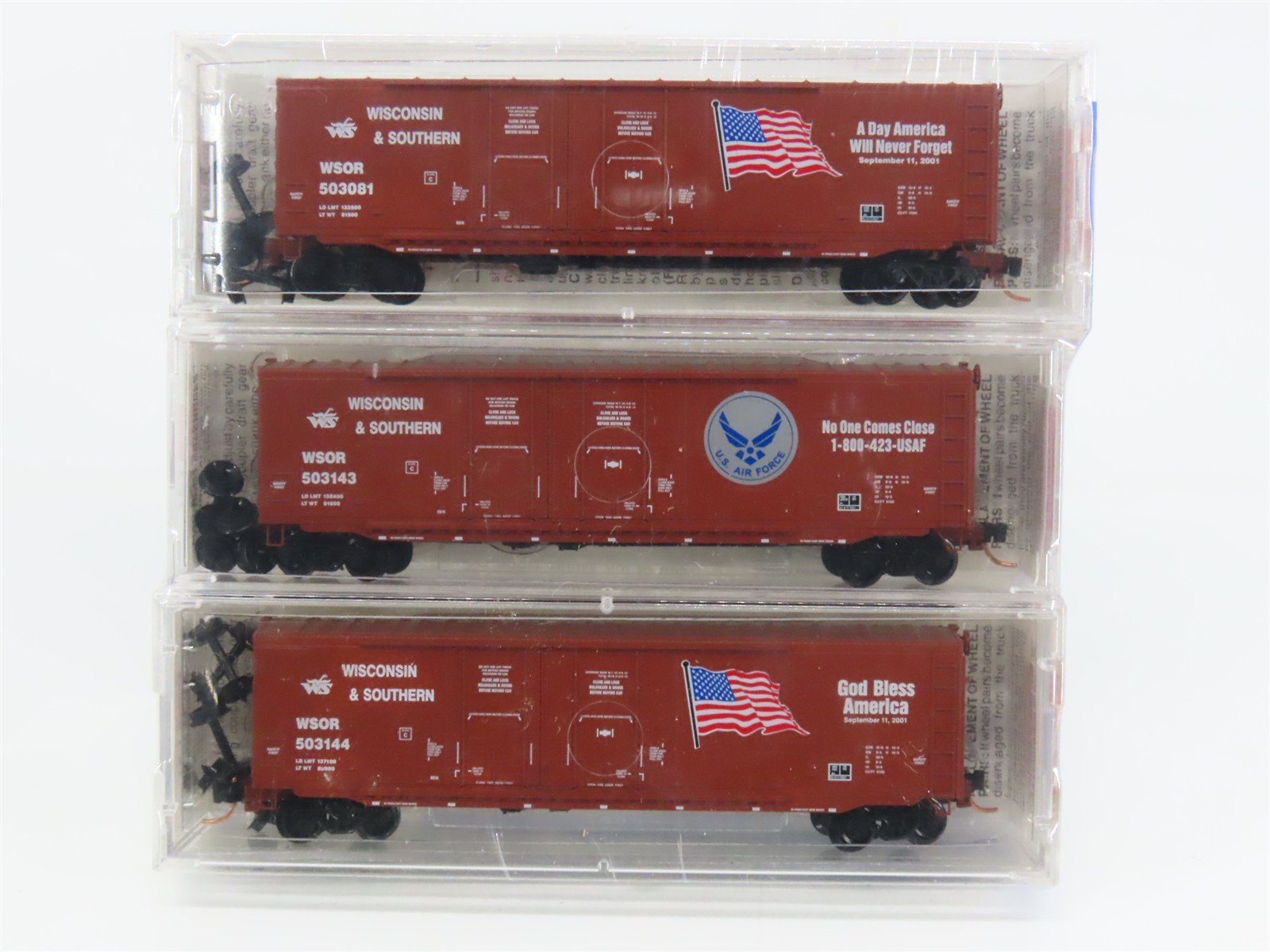 N Micro-Trains MTL 75102 WSOR Wisconsin & Southern 50' Box Car 3-Pack Sealed