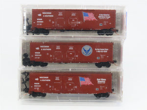 N Micro-Trains MTL 75102 WSOR Wisconsin & Southern 50' Box Car 3-Pack Sealed