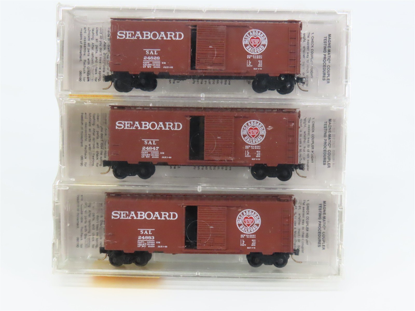 N Scale Micro-Trains MTL 20642 SAL Seaboard Air Line 40' Box Car 3-Pack Sealed