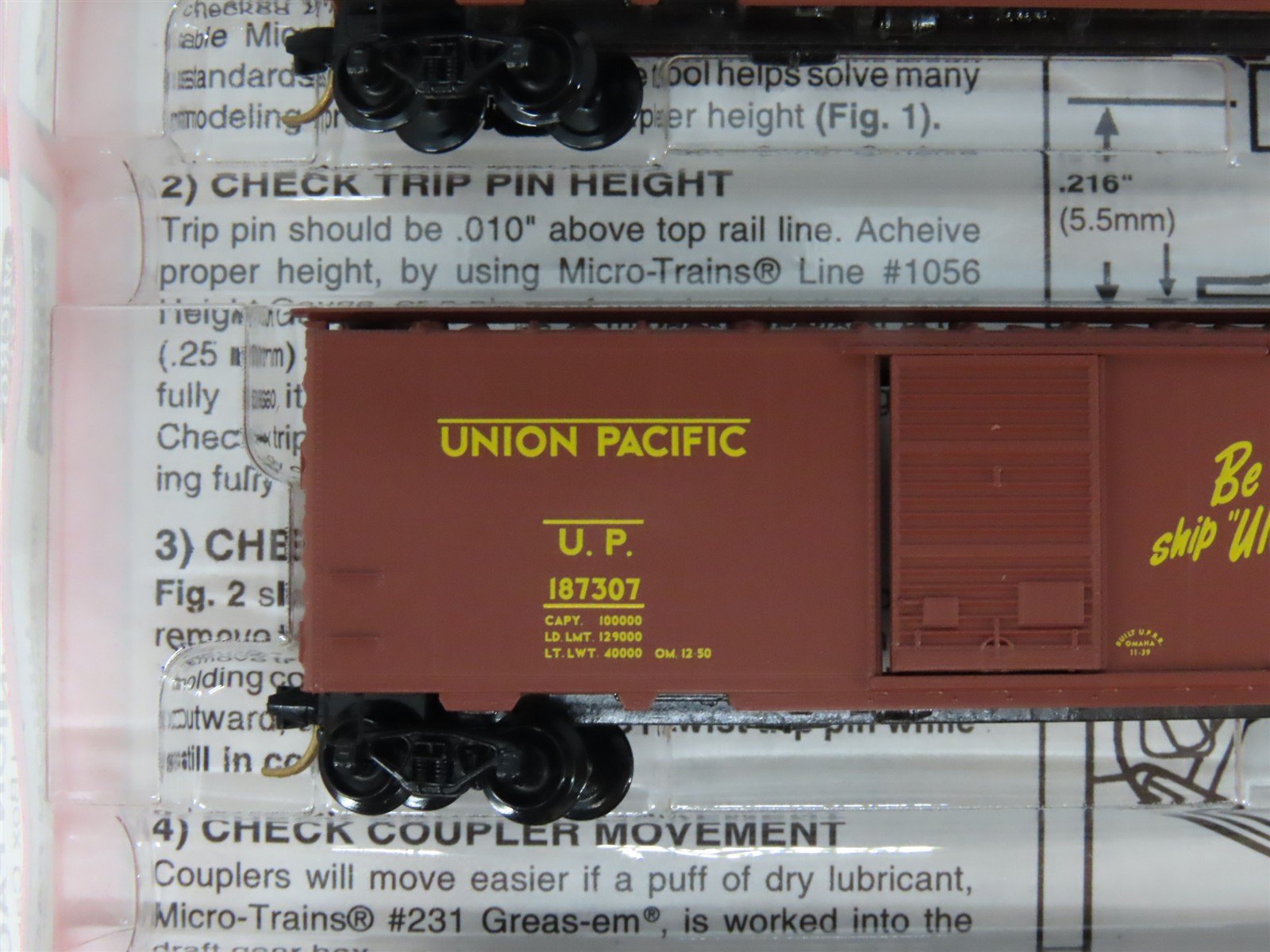 N Scale Micro-Trains MTL 20286-2 UP Union Pacific 40' Single Door Box Car 3-Pack