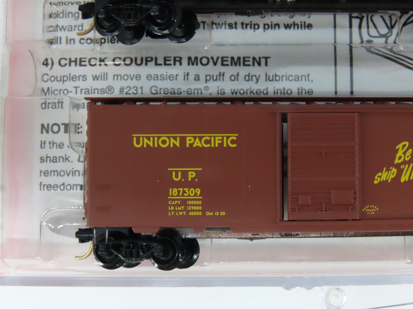 N Scale Micro-Trains MTL 20286-2 UP Union Pacific 40' Single Door Box Car 3-Pack