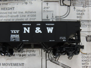 N Scale Micro-Trains MTL 91012 N&W Norfolk & Western 2-Bay Open Hoppers 3-Pack
