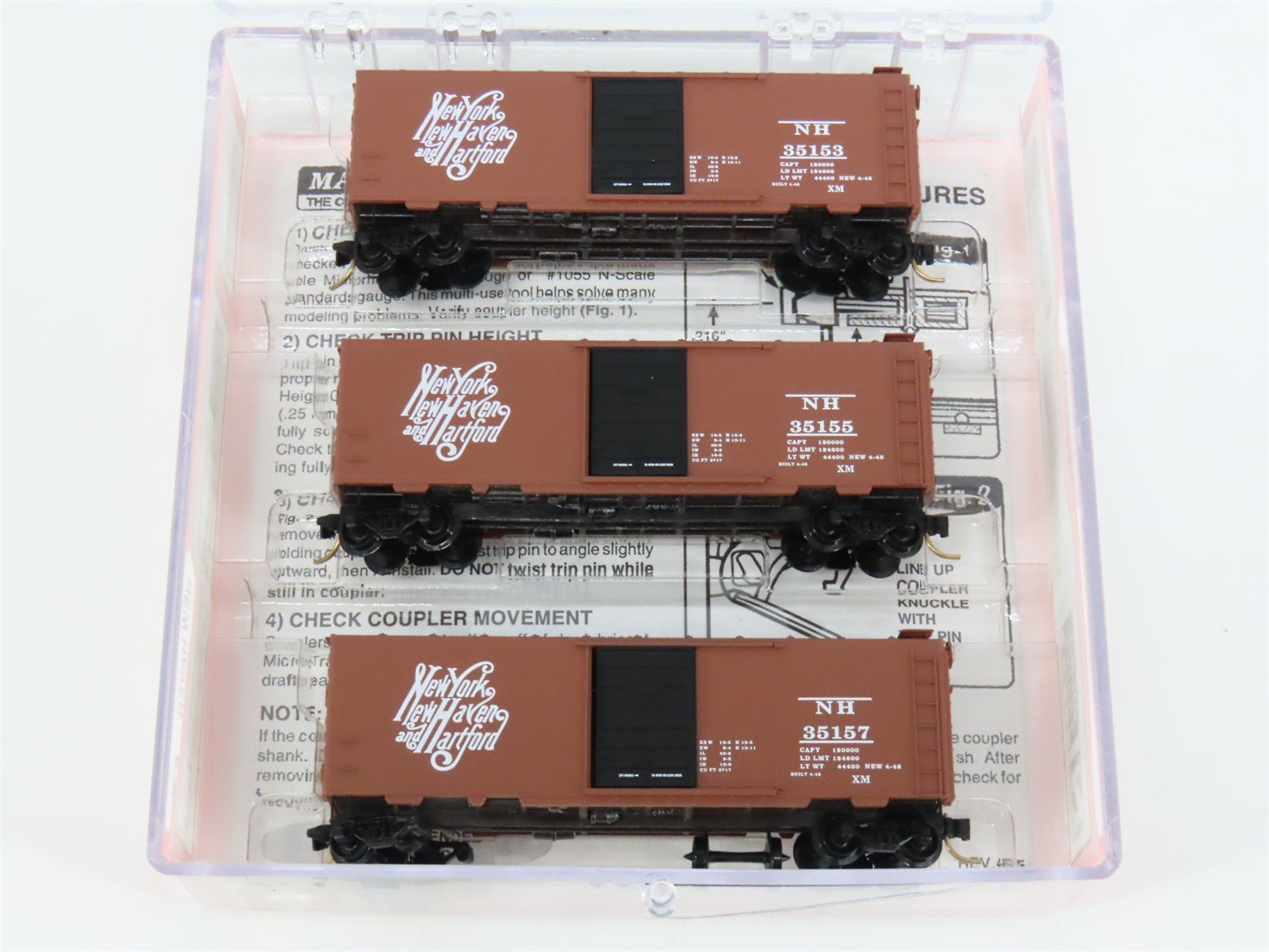 N Scale Micro-Trains MTL 20029-2 NH New Haven 40' Single Door Box Car 3-Pack