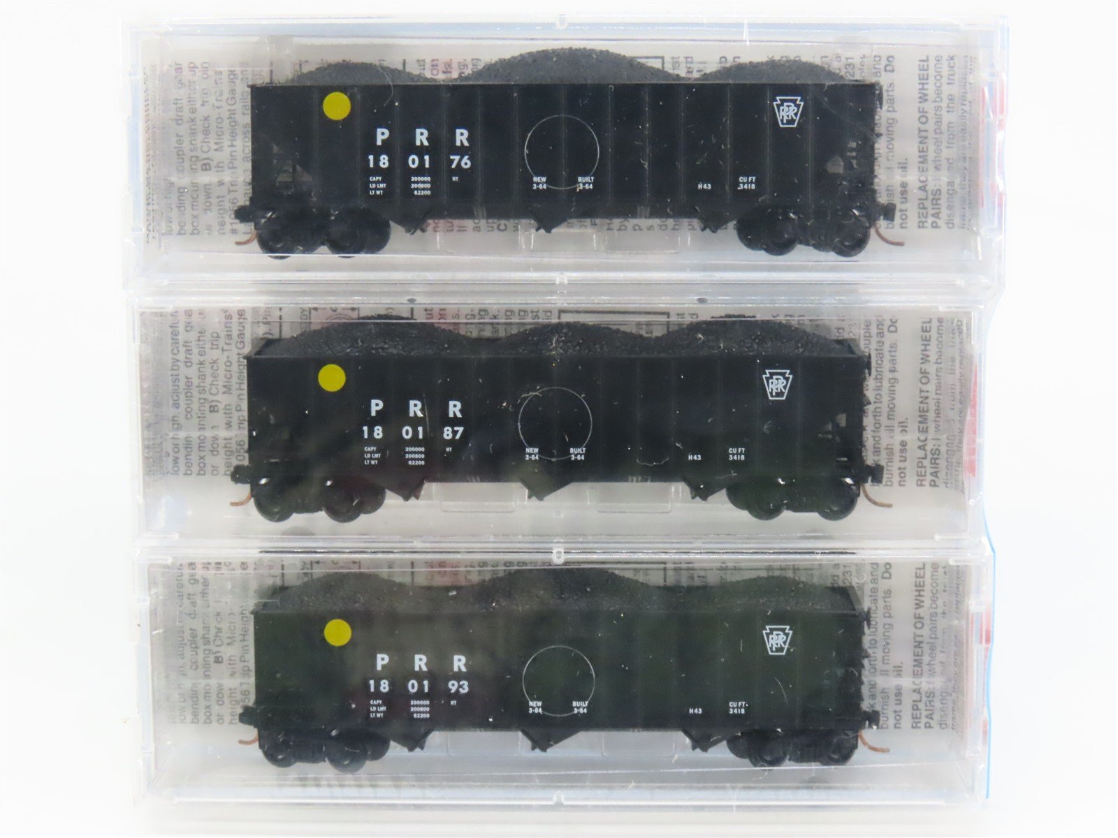 N Scale Micro-Trains MTL 108042 PRR Pennsylvania 3-Bay Hopper 3-Pack Sealed