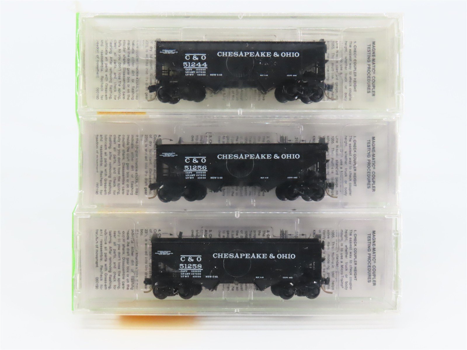 N Scale Micro-Trains MTL 86012 C&O Chesapeake & Ohio 2-Bay Hopper 3-Pack Sealed