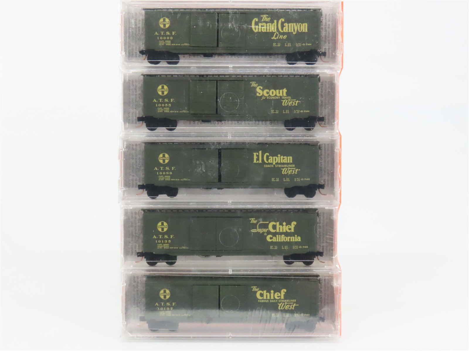 N Scale Micro-Trains MTL 34262 ATSF Santa Fe Map & Slogan Box Cars 5-Pack Sealed