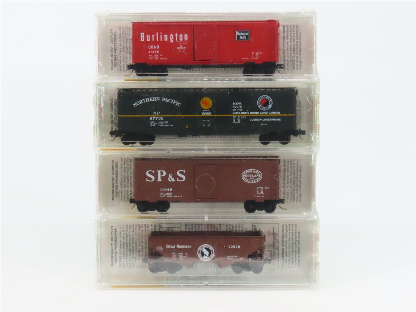N Micro-Trains MTL 22102 Fallen Flags BN Merger Hopper & Box Cars 4-Pack Sealed