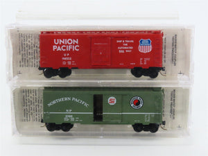 N Kadee Micro-Trains MTL TexNrails Special Run UP/NP Box Cars 2-Pack Sealed