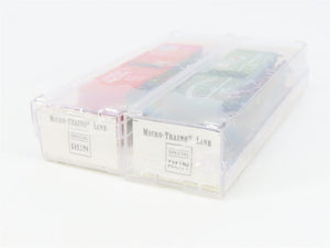 N Kadee Micro-Trains MTL TexNrails Special Run UP/NP Box Cars 2-Pack Sealed