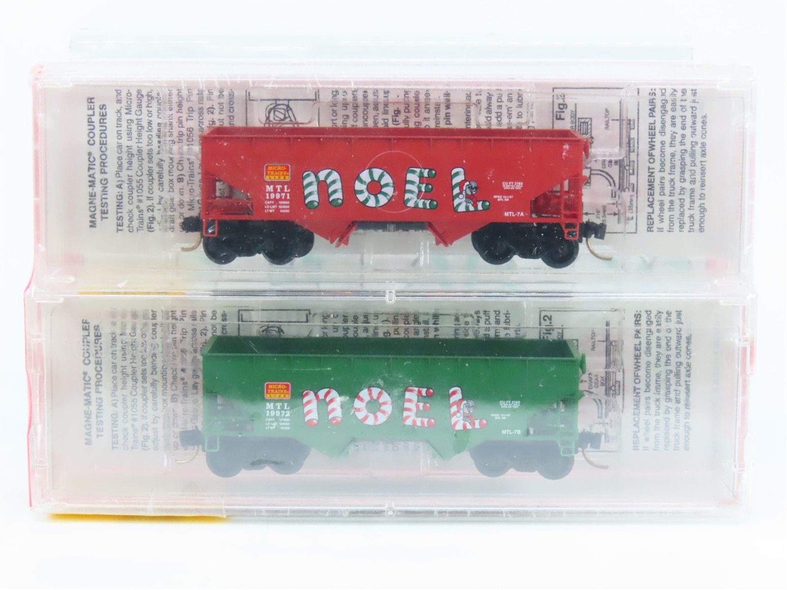 N Scale Micro-Trains MTL 55392 1997 Noel Holiday 2-Bay Hoppers 2-Pack Sealed