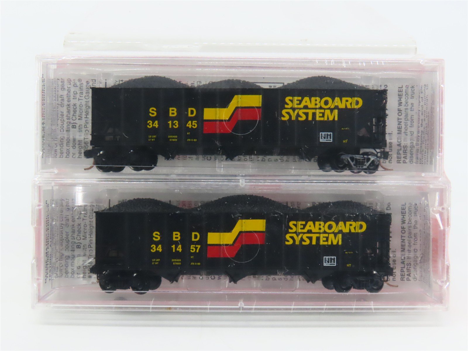 N Scale Micro-Trains MTL 108052 SBD Seaboard System 3-Bay Hoppers 2-Pack Sealed