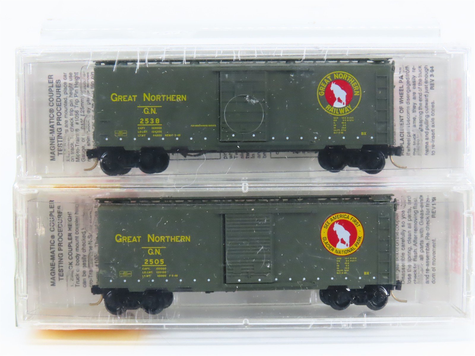 N Scale Micro-Trains MTL 20406-2 GN Great Northern 40' Box Cars 2-Pack Sealed
