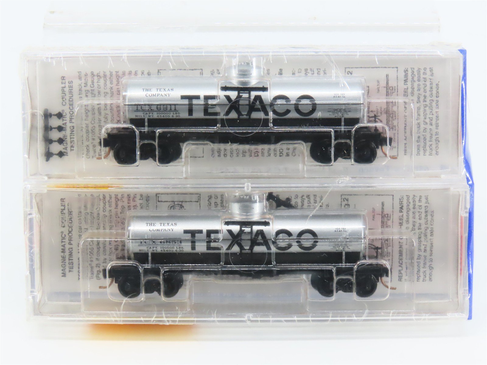 N Micro-Trains MTL 65072 TCX Texaco 39' Single Dome Tank Cars 2-Pack Sealed