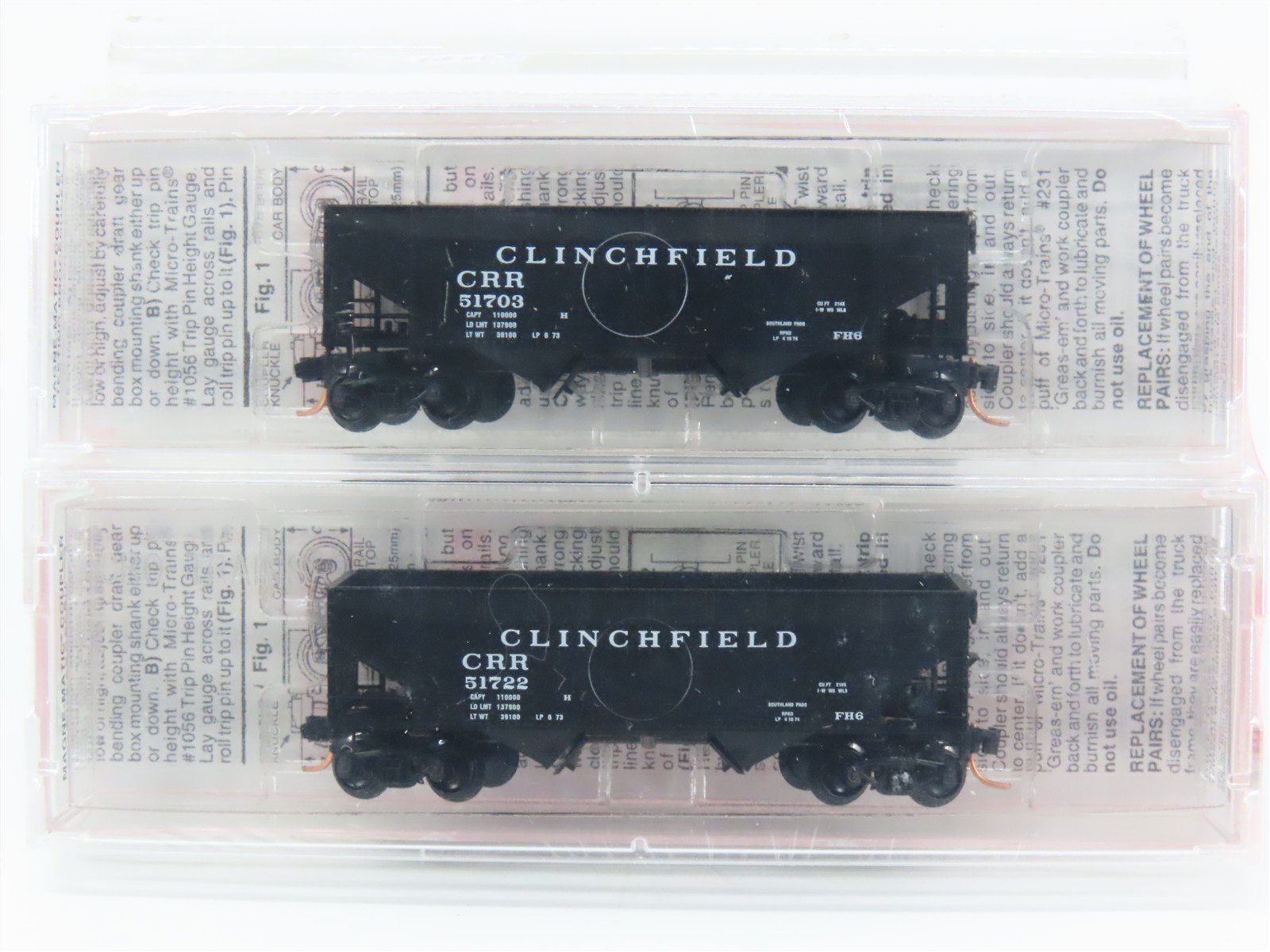N Scale Micro-Trains MTL 55102 CRR Clinchfield 2-Bay Hopper 2-Pack Sealed