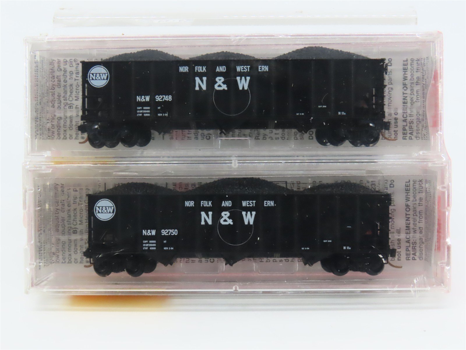 N Scale Micro-Trains MTL 108012 N&W Norfolk & Western 3-Bay Hopper 2-Pack Sealed