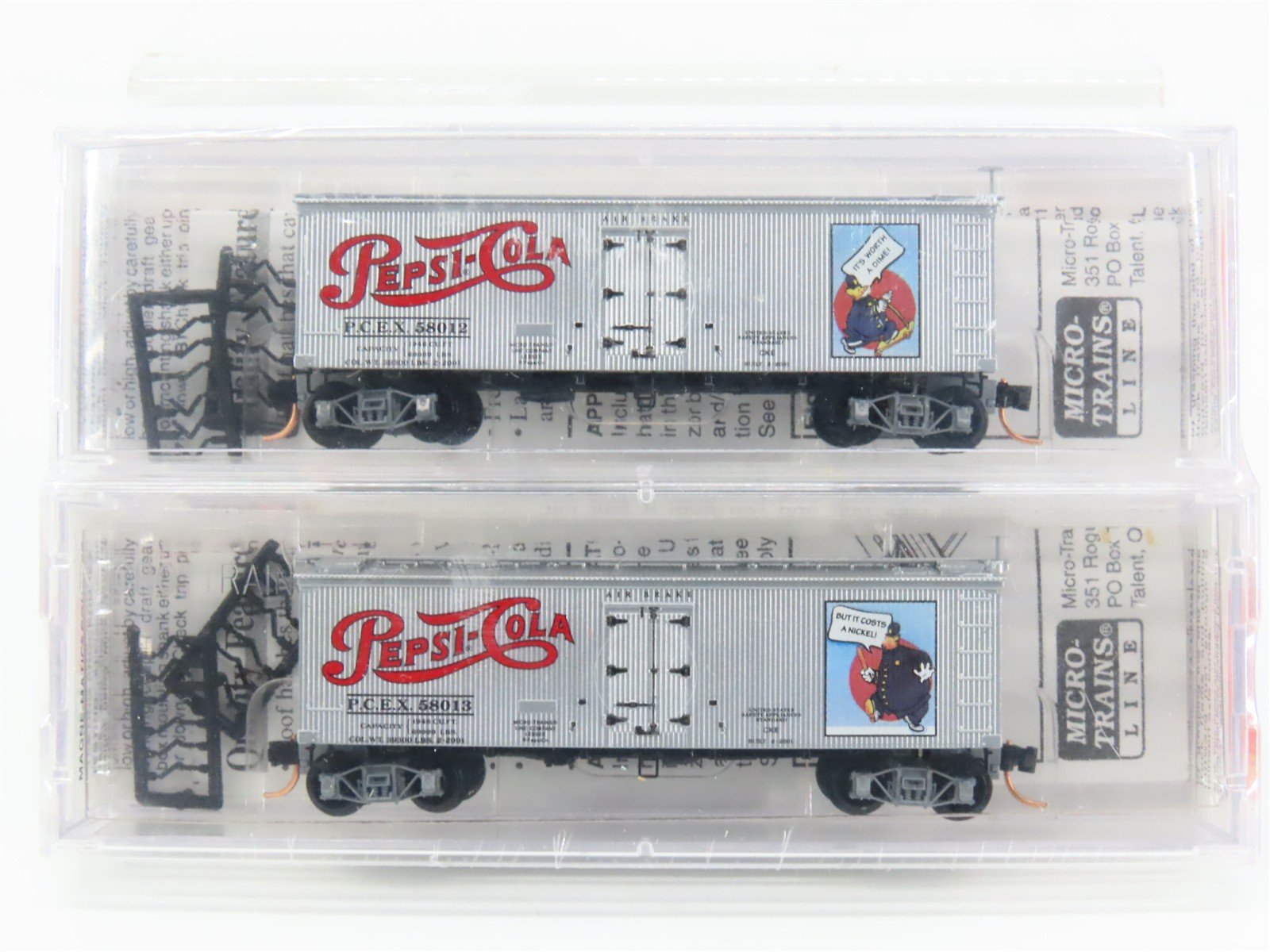 N Scale Micro-Trains MTL 58572 PCEX Pepsi Cola 36' Wood Reefer 2-Pack Sealed