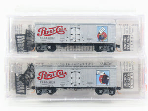 N Scale Micro-Trains MTL 58572 PCEX Pepsi Cola 36' Wood Reefer 2-Pack Sealed