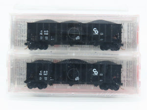 N Micro-Trains MTL 108022 C&O Chesapeake & Ohio 3-Bay Hoppers 2-Pack Sealed