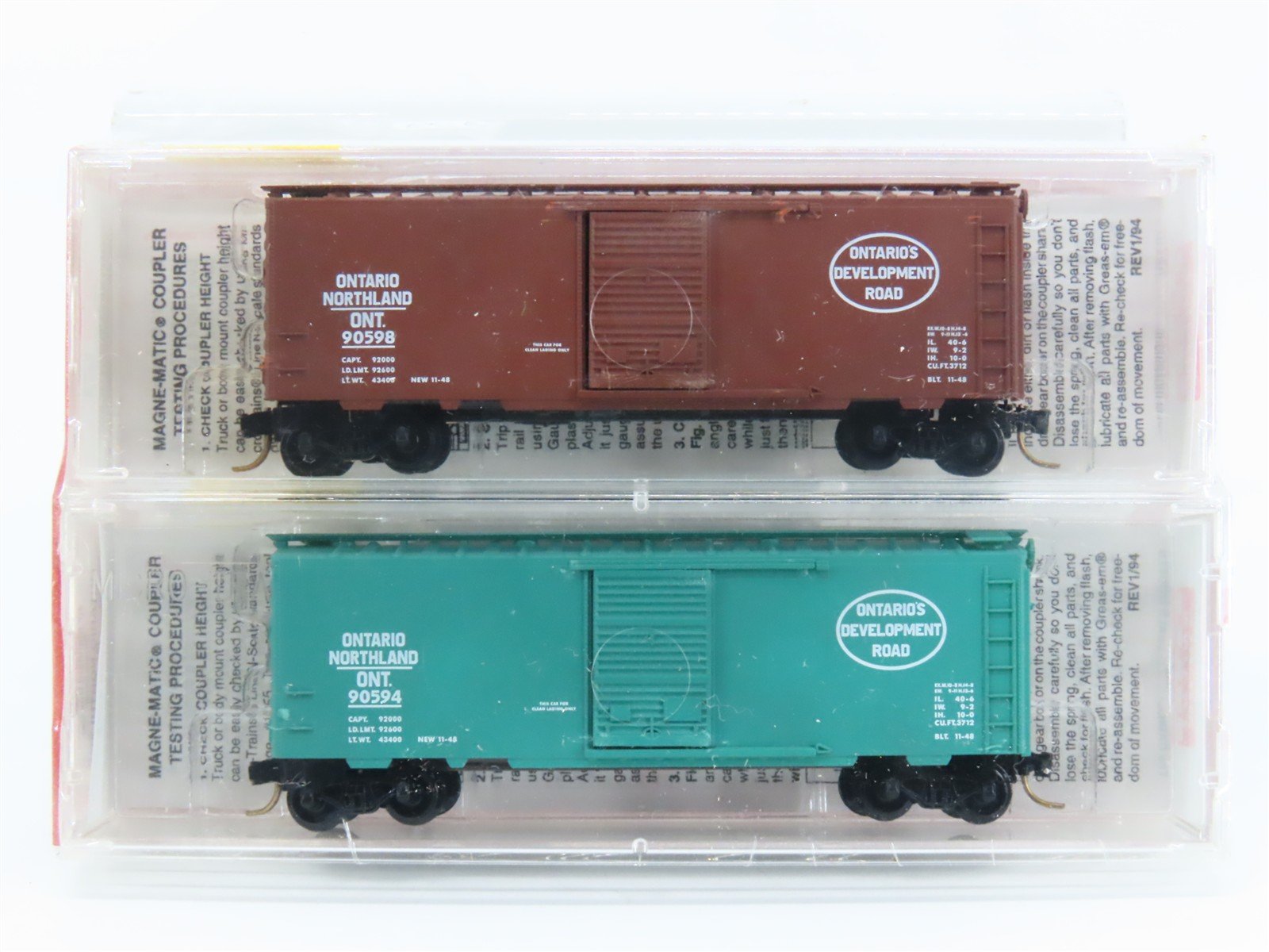 N Scale Micro-Trains MTL 20376-2 ONT Ontario Northland 40' Box Car 2-Pack Sealed