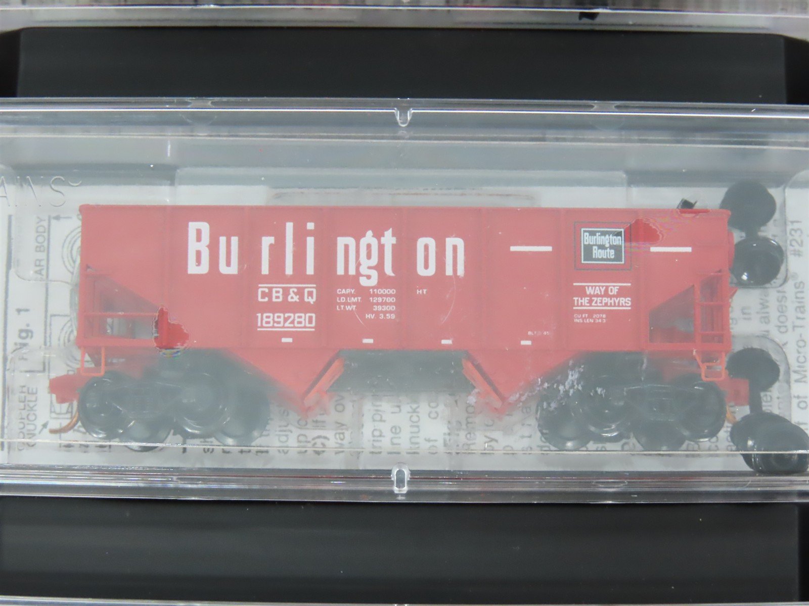 N Scale Micro-Trains MTL 993 00 004 CB&Q Burlington Hoppers 4-Car Runner Pack