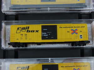 N Scale Micro-Trains MTL 993 00 015 RBOX Railbox Box Car 4-Car Runner Pack
