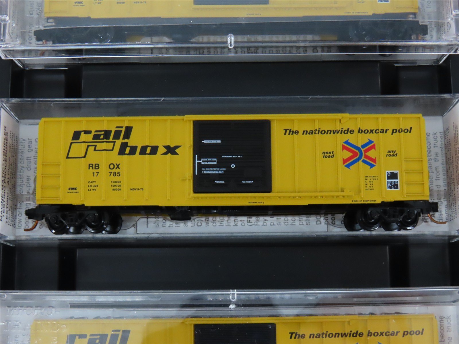 N Scale Micro-Trains MTL 993 00 015 RBOX Railbox Box Car 4-Car Runner Pack
