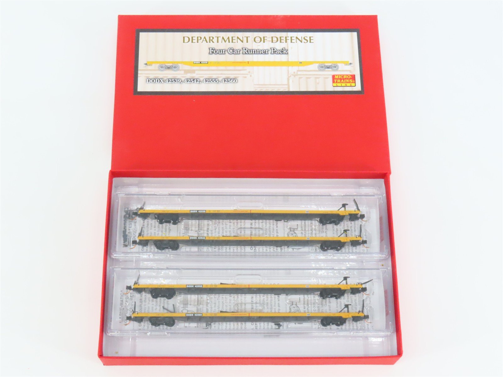 N Micro-Trains MTL 993 00 013 DODX Department of Defense Flat Cars 4-Car Pack