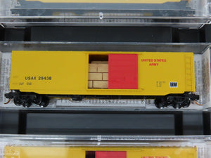 N Micro-Trains MTL 993 00 019 USAX US Army Box Cars w/ Loads 4-Car Runner Pack