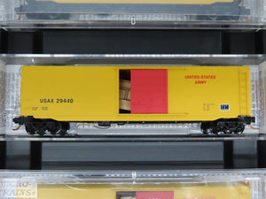 N Micro-Trains MTL 993 00 019 USAX US Army Box Cars w/ Loads 4-Car Runner Pack