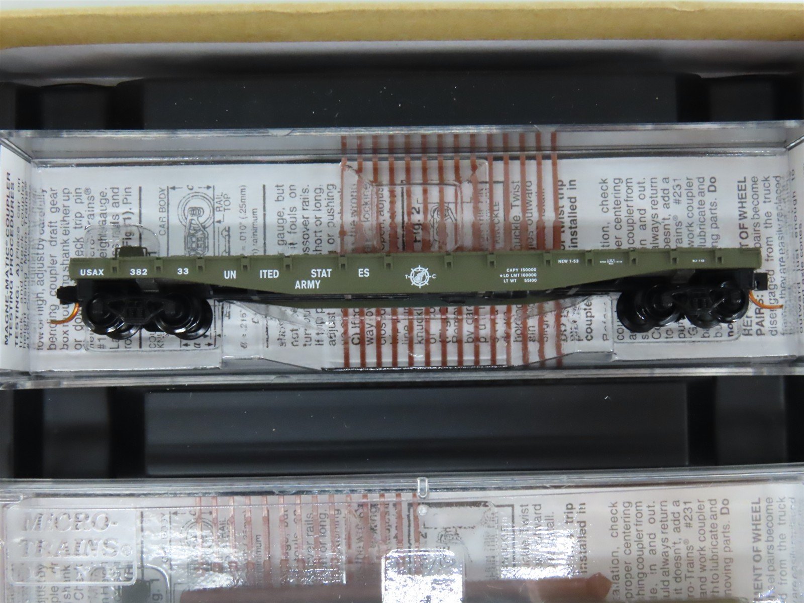 N Scale Micro-Trains MTL 993 00 014 USAX US Army Flat Cars 4-Car Runner Pack
