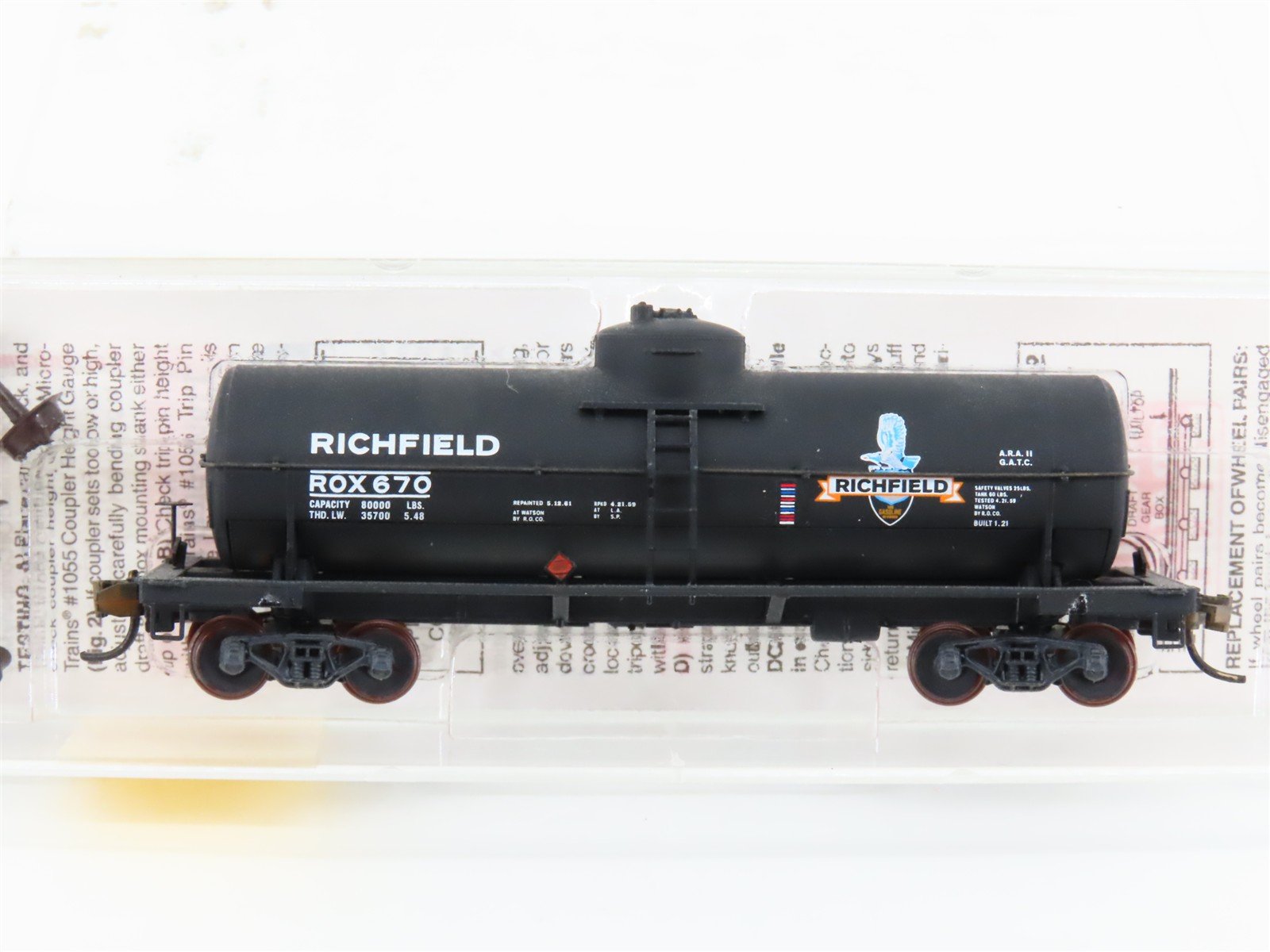 N Scale Micro-Trains MTL 65430 ROX Richfield Single Dome Tankcar #670 Custom