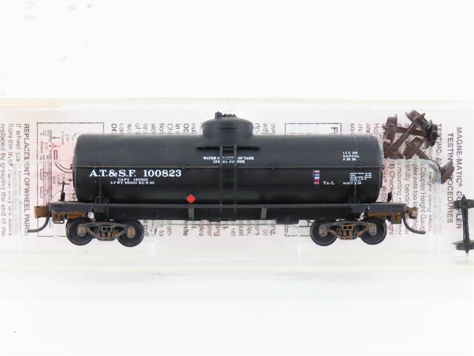 N Scale Micro-Trains MTL 65010 ATSF Santa Fe Single Dome Tankcar #100823 Custom