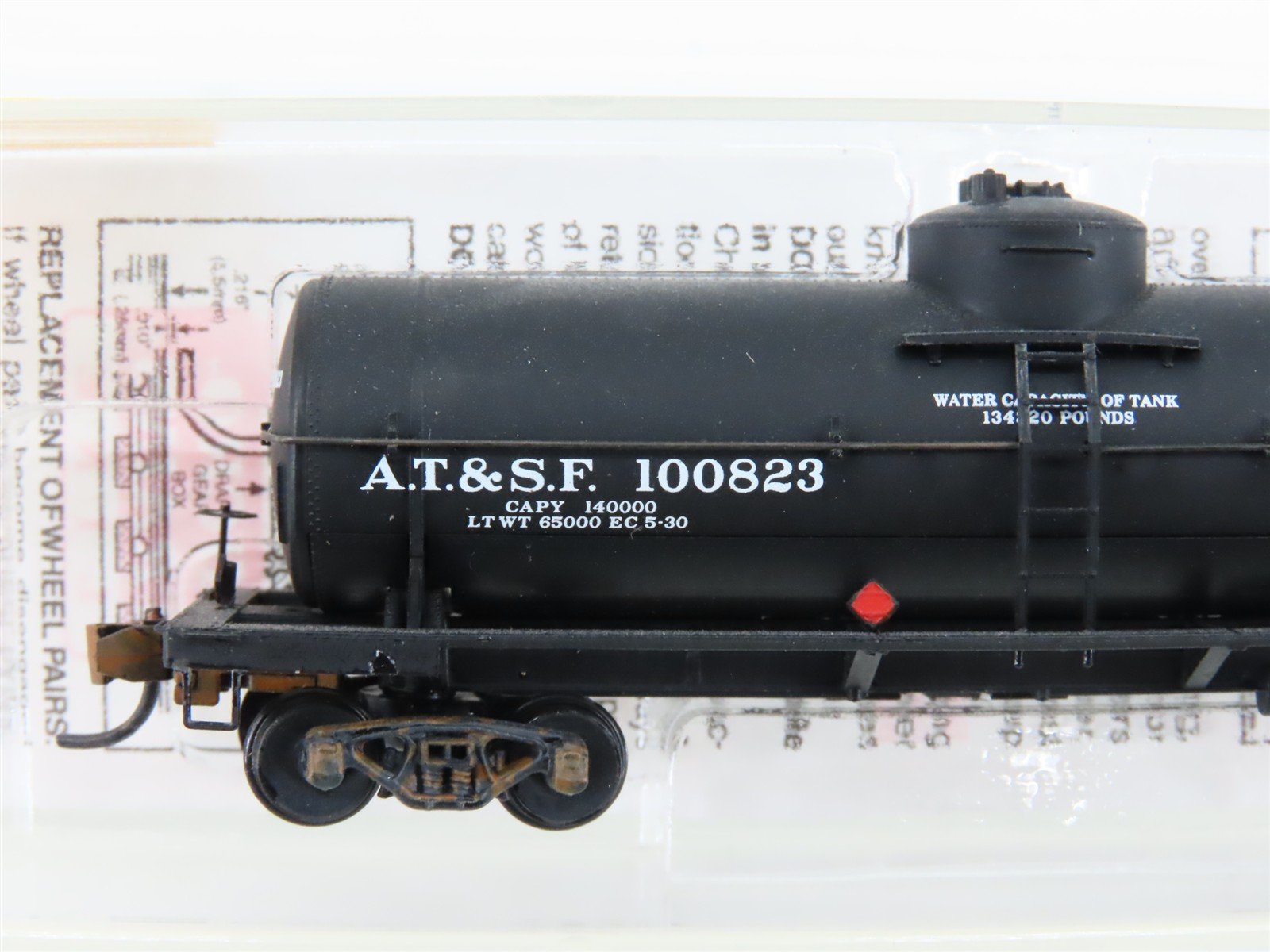 N Scale Micro-Trains MTL 65010 ATSF Santa Fe Single Dome Tankcar #100823 Custom
