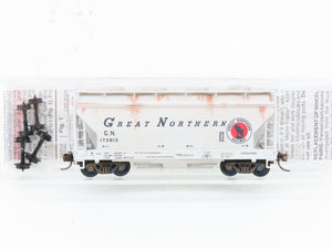N Micro-Trains MTL 92170 GN Great Northern 2-Bay Covered Hopper #173813 Custom