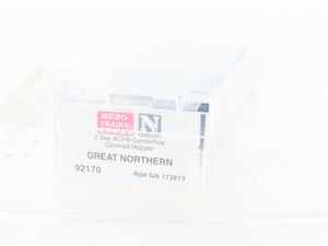 N Micro-Trains MTL 92170 GN Great Northern 2-Bay Covered Hopper #173813 Custom