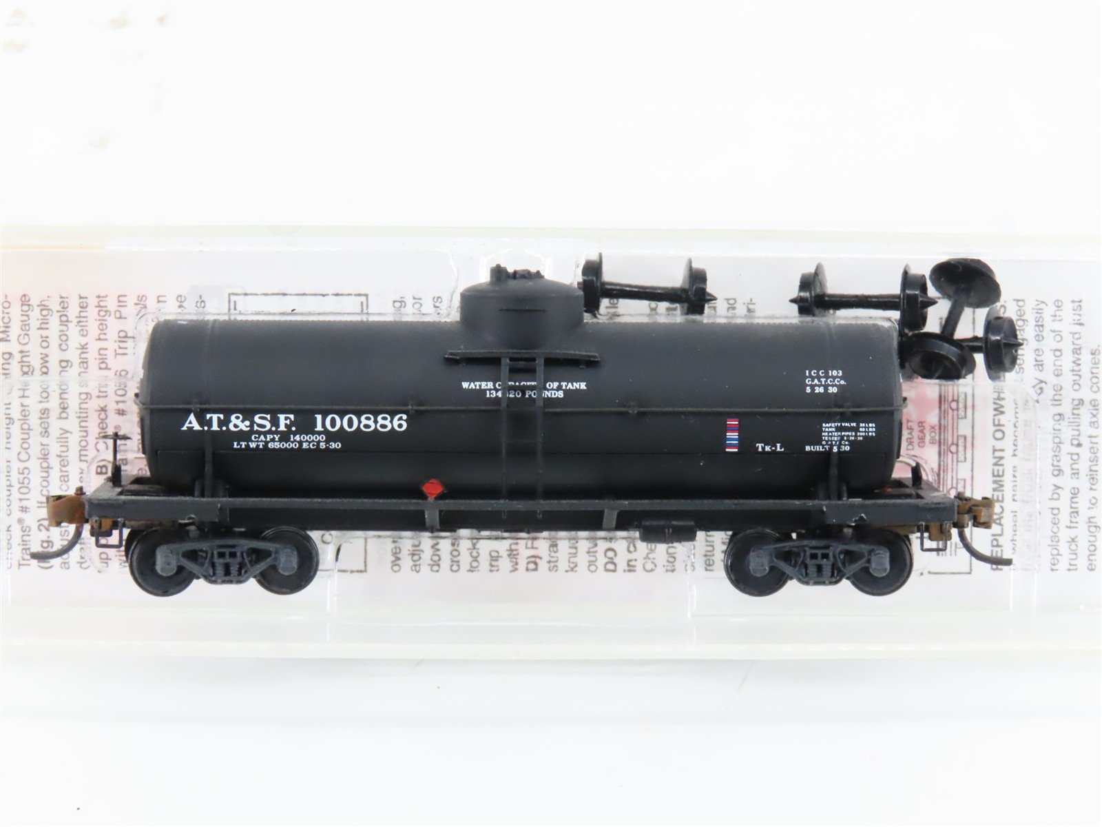 N Scale Micro-Trains MTL 65010 ATSF Santa Fe Single Dome Tankcar #100823 Custom