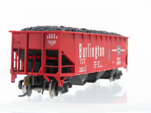 N Scale Bluford Shops 73812 C&S Burlington 3-Bay Hopper #20024 wLoad Weathered