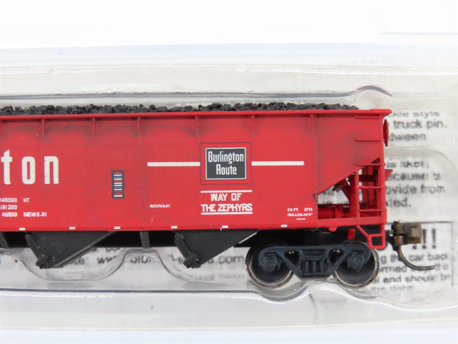 N Scale Bluford Shops 73812 C&S Burlington 3-Bay Hopper #20024 wLoad Weathered