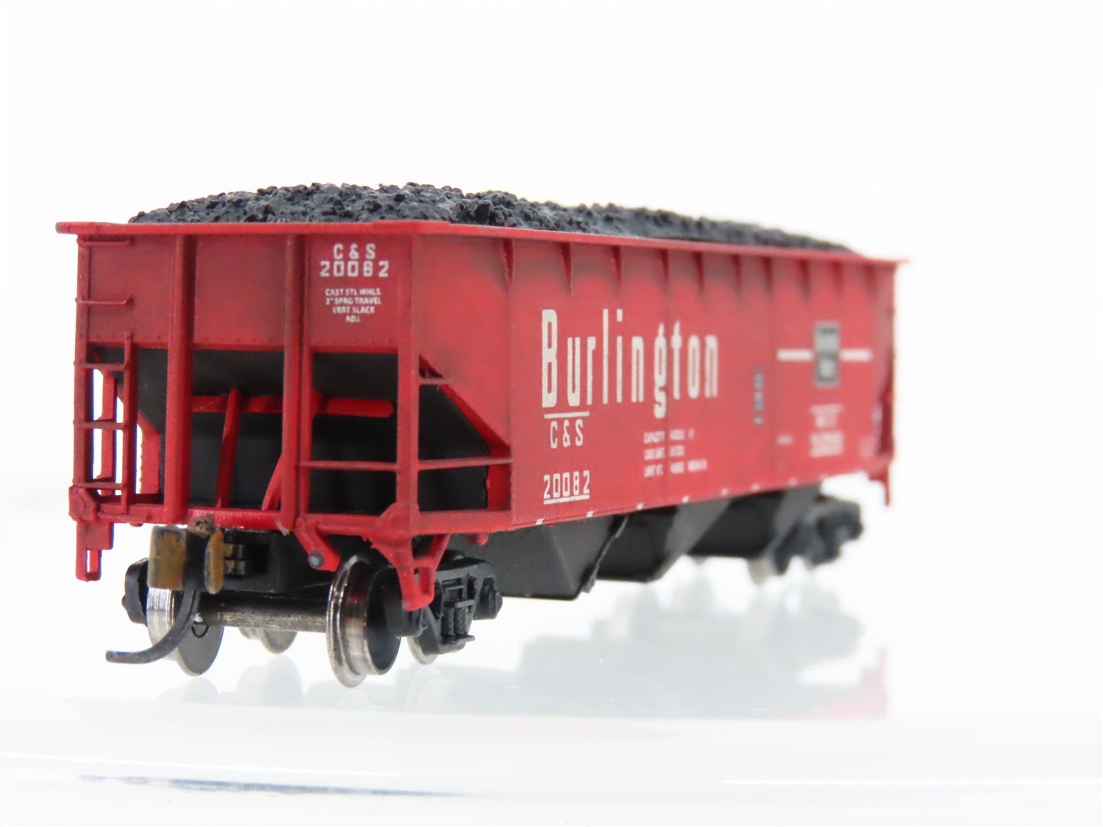 N Scale Bluford Shops 73812 C&S Burlington 3-Bay Hopper #20024 wLoad Weathered
