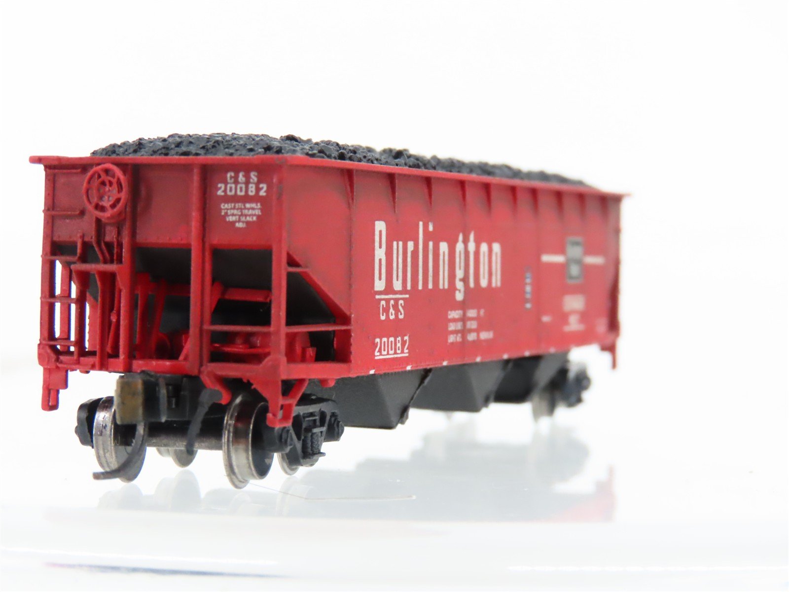 N Scale Bluford Shops 73812 C&S Burlington 3-Bay Hopper #20024 wLoad Weathered