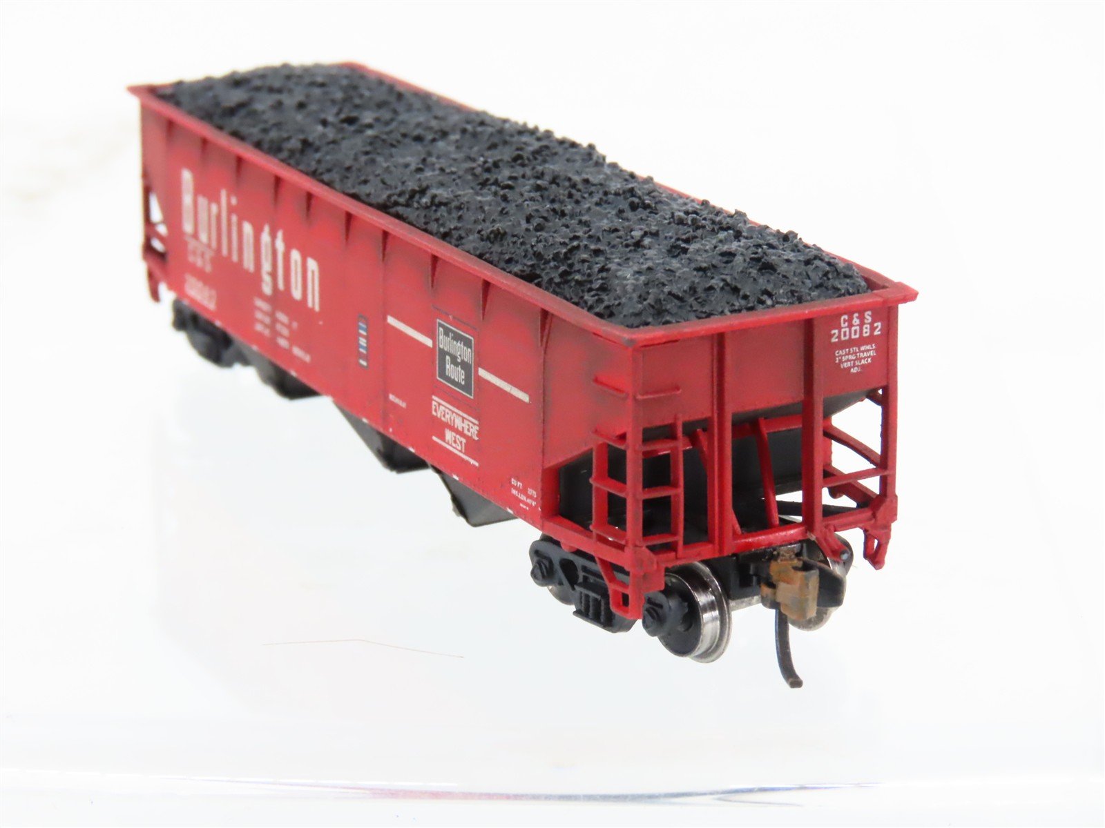 N Scale Bluford Shops 73812 C&S Burlington 3-Bay Hopper #20024 wLoad Weathered
