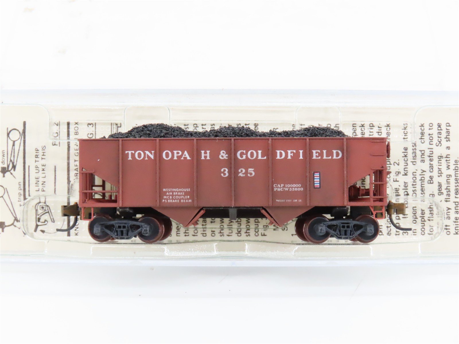 N Scale Micro-Trains MTL 56100 Tonopah & Gold 2-Bay Hopper #325 Weathered