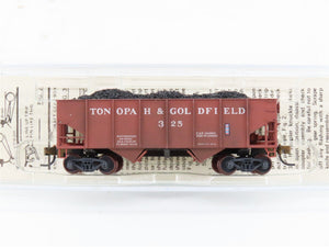 N Scale Micro-Trains MTL 56100 Tonopah & Gold 2-Bay Hopper #325 Weathered