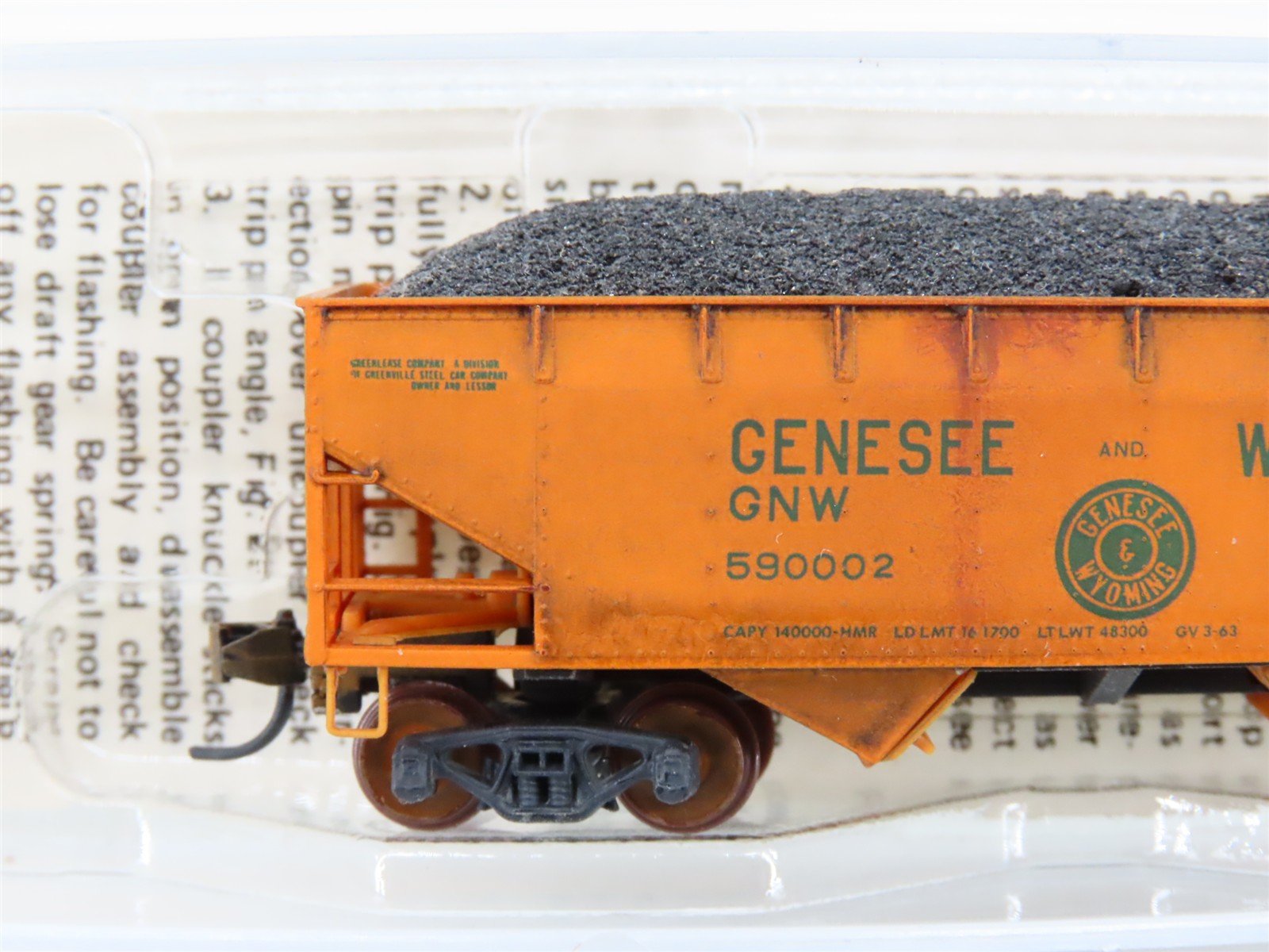N Micro-Trains/Kadee 55050 G&W Genesee & Wyoming 2-Bay Hopper #590002 Weathered