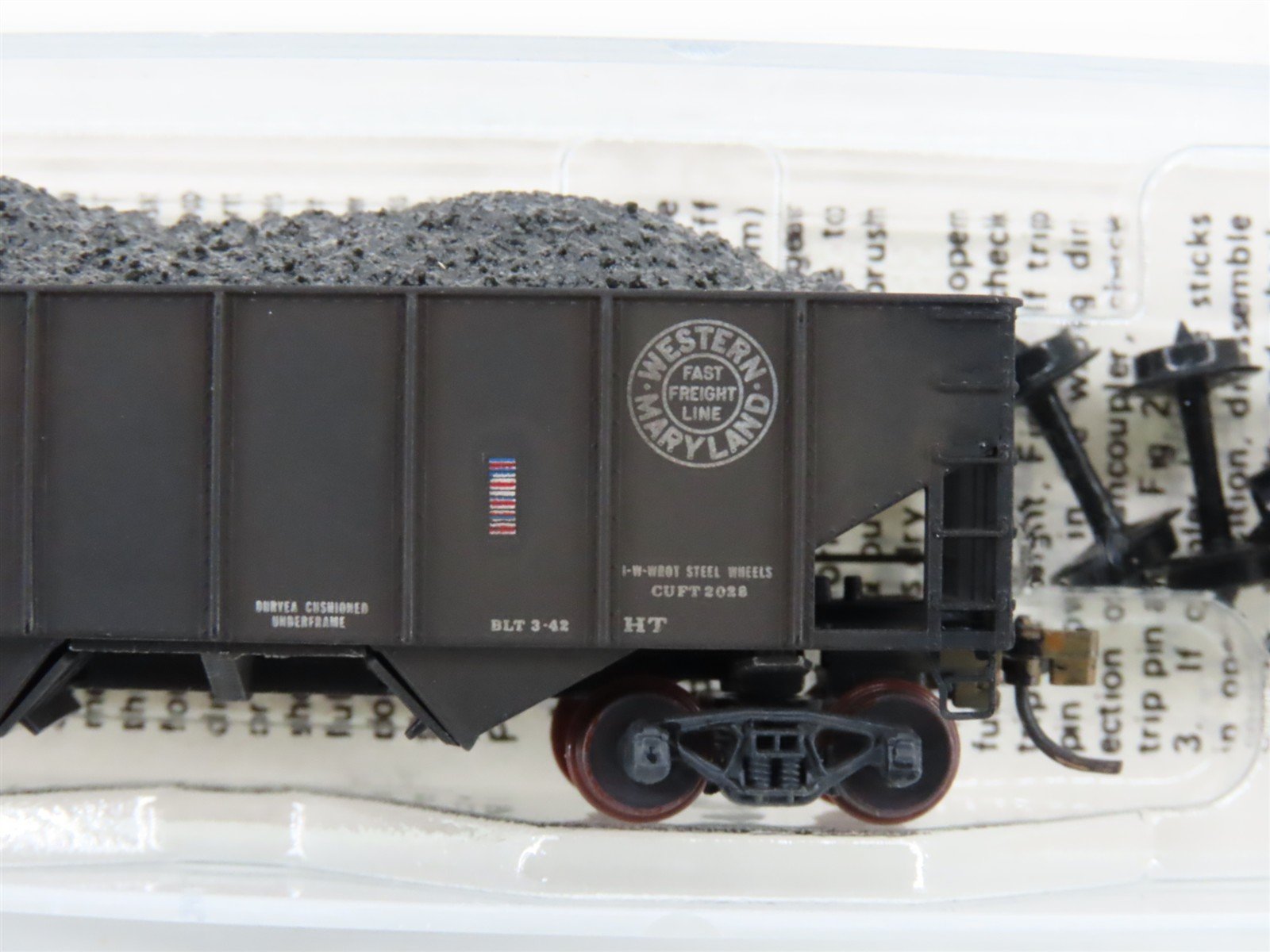 N Micro-Trains/Kadee 56092 WM Western Maryland 2-Bay Hopper #10800 Weathered