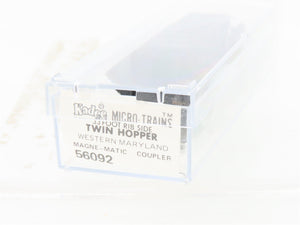 N Micro-Trains/Kadee 56092 WM Western Maryland 2-Bay Hopper #10800 Weathered