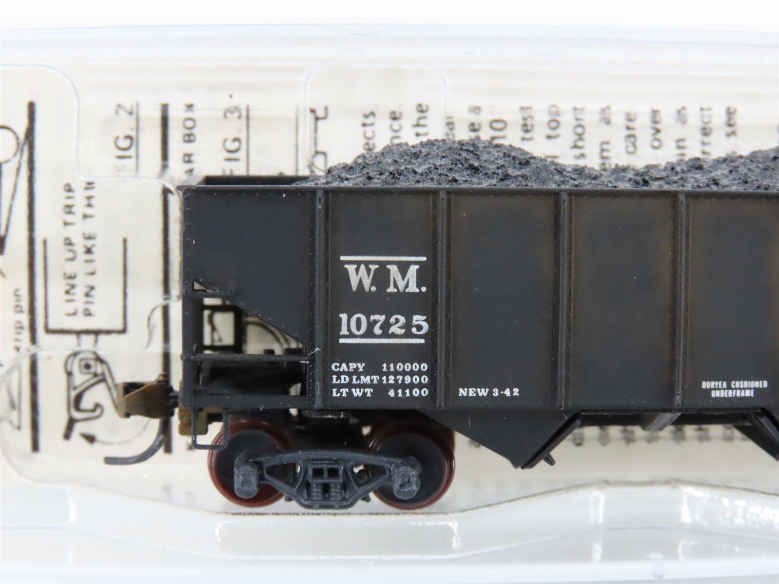 N Micro-Trains/Kadee 56092 WM Western Maryland 2-Bay Hopper #10725 Weathered