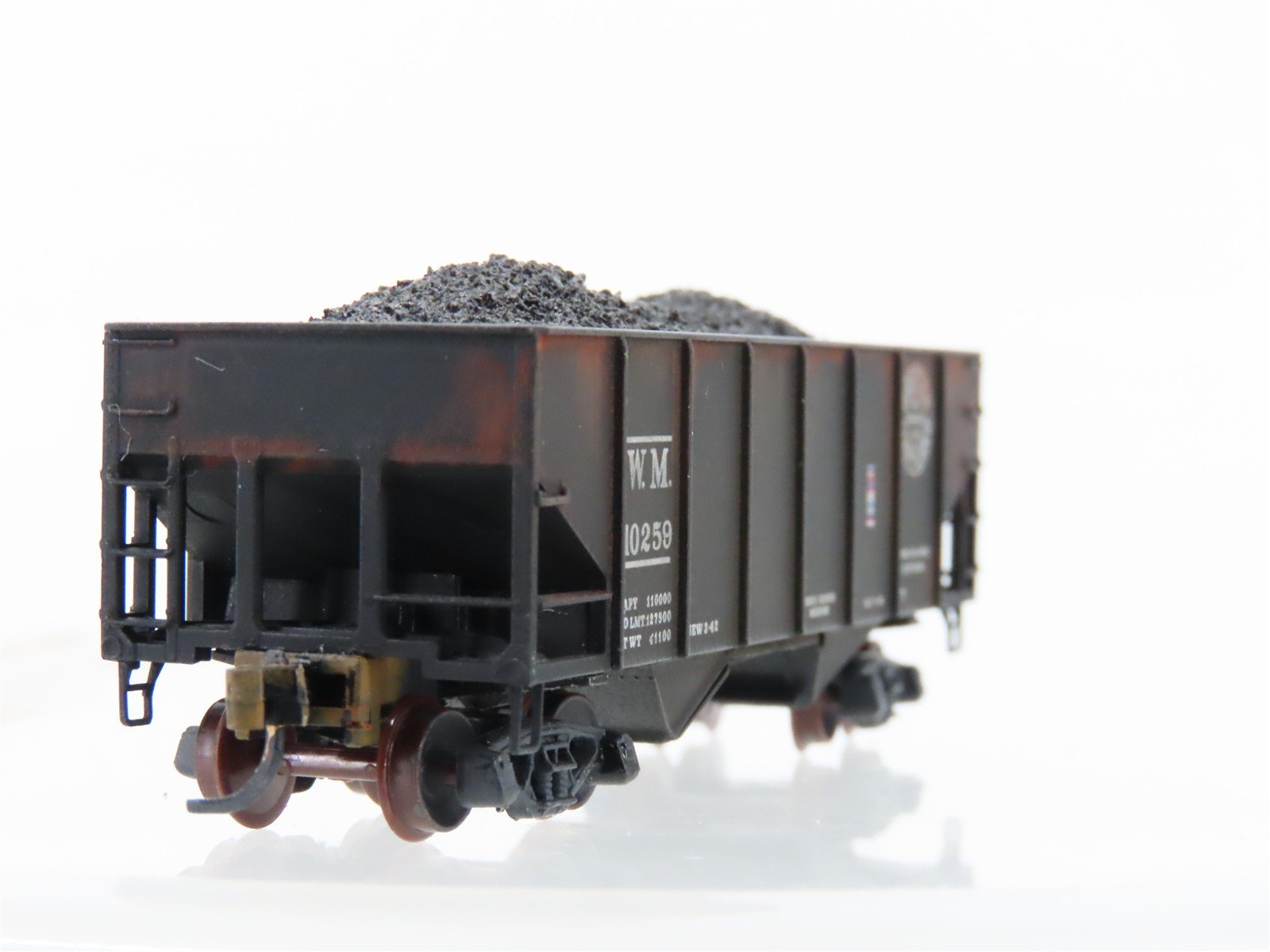 N Micro-Trains/Kadee 56092 WM Western Maryland 2-Bay Hopper #10259 Weathered