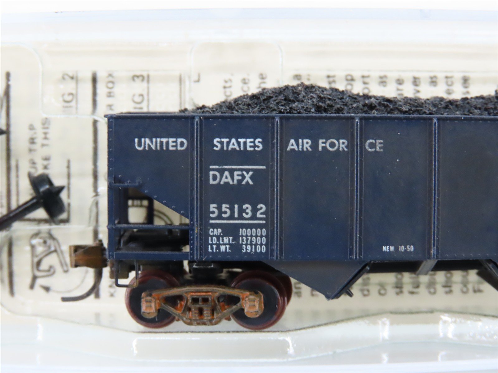 N Micro-Trains/Kadee 56120 DAFX US Air Force 2-Bay Hopper #55132 Weathered